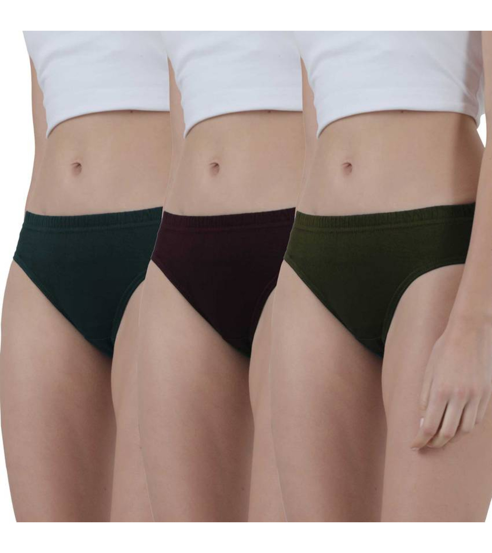 Vink Multicolor Women's Plain Panty Combo Pack of 3 | Inner Elastic